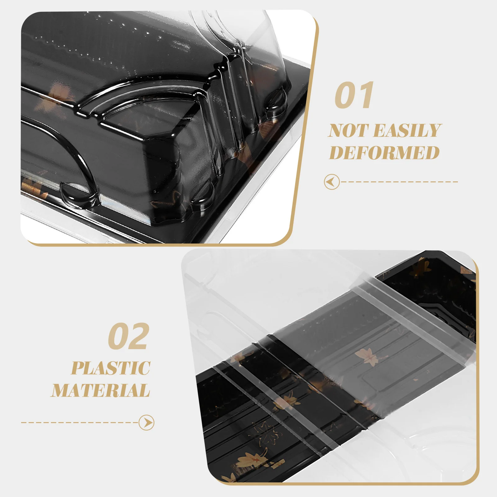 

20Pcs Eco Friendly Sushi Box Disposable Plastic Food Container Heat Resistant Take Out Boxes for Restaurants Food Trucks Packing