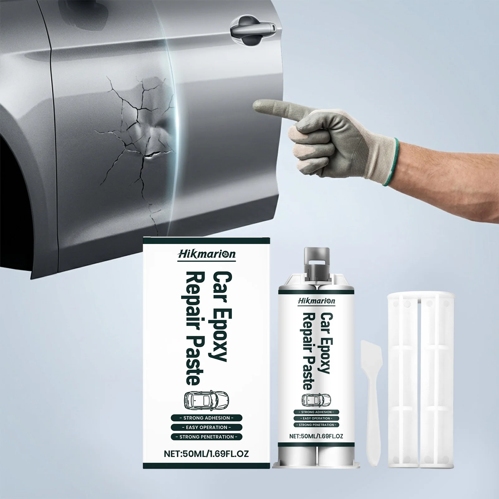 Heavy Duty Metal Glue - Waterproof Epoxy Adhesive for Plastic, Ceramic, Wood, Glass, Stone Repair Kit for Automotive, Plumbing