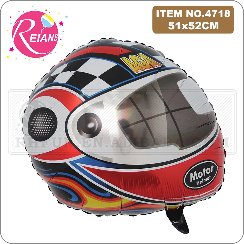 Racing Helmet Balloon Motor Helmet Mylar 20 inch Motorbike Balloons for Motocross Racing Birthday Party Decorations Dirt Bike