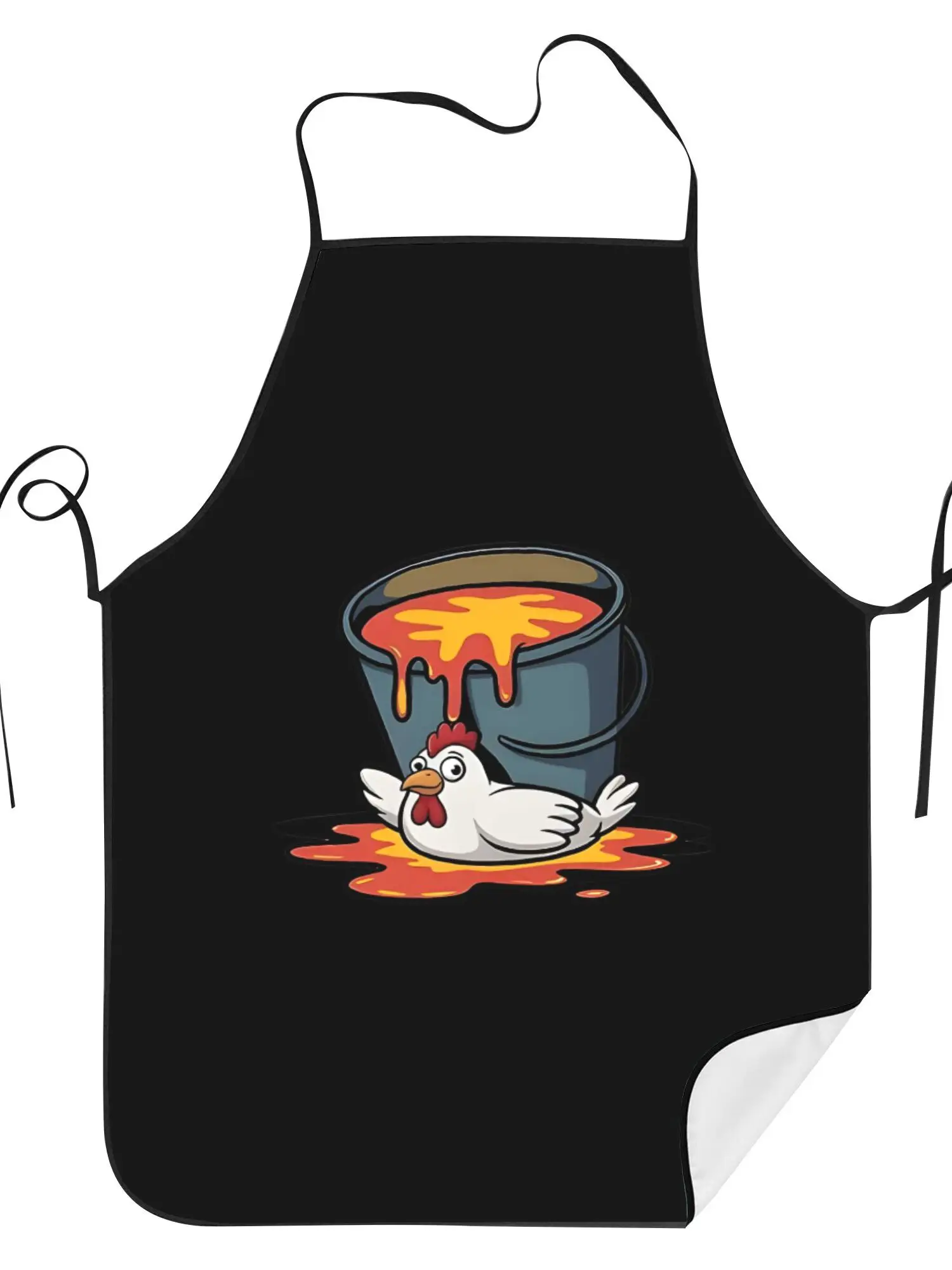 Funny Chicken Pot Apron Dark Humor Cooking Kitchen Bib Novelty BBQ Gift for Men Chef Dad Cartoon Poultry Stew Pattern Home Decor