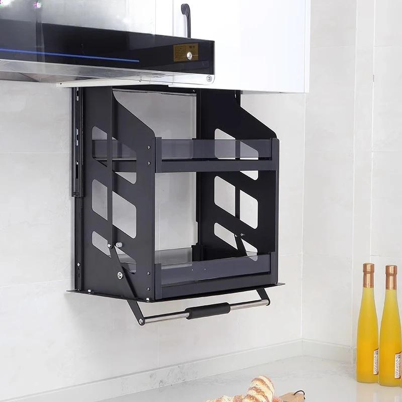 

Intelligent electric hanging cabinet lift basket kitchen cabinet vertical drop-down seasoning basket up and down buffer rack