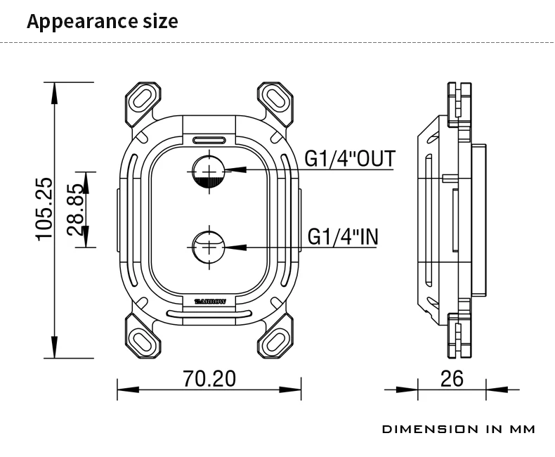 BARROW CPU Water Cooling Block For AMD Platform AM4 AM3+ FM2 ,G1/4"Cooler,Black,White,LTHOA-04N