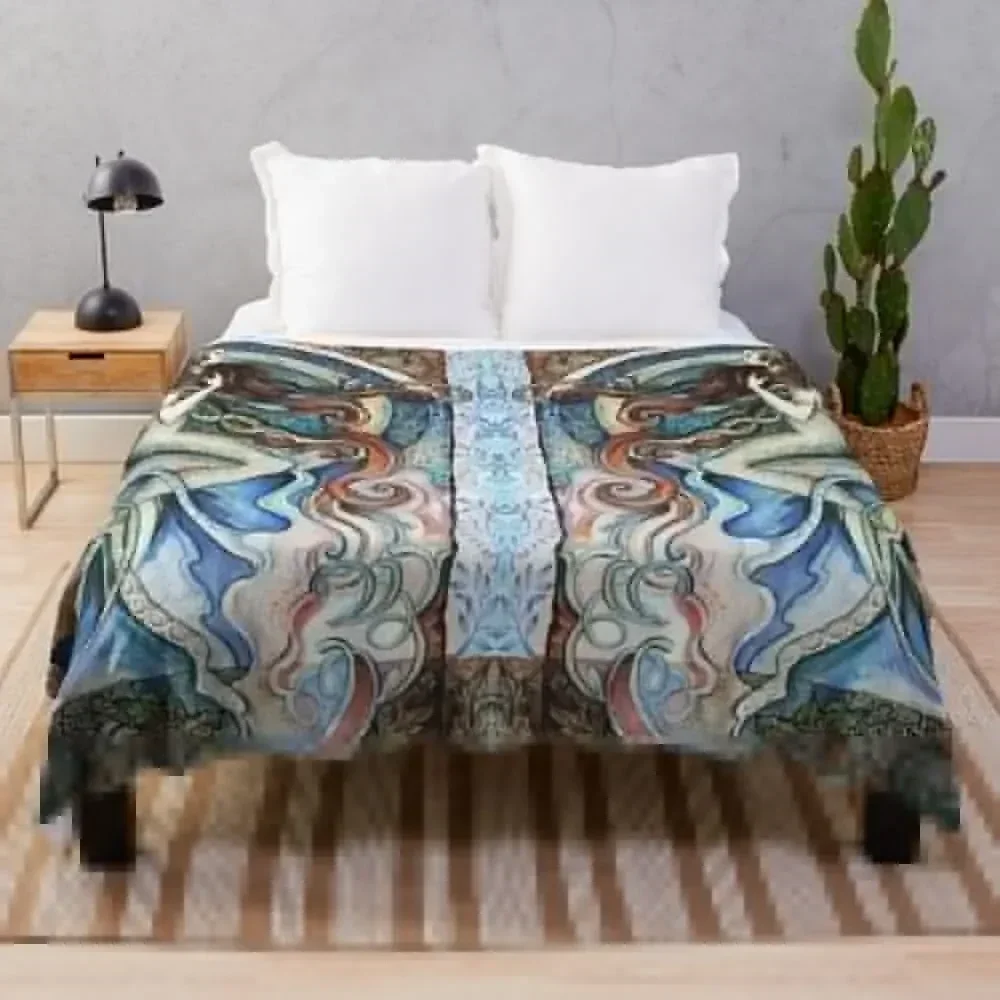 

Mermaid Dreams - Mermaid Art. Throw Blanket decorative Hair Blankets Vintage Stuffeds Comforter valentine gift ideas Blankets