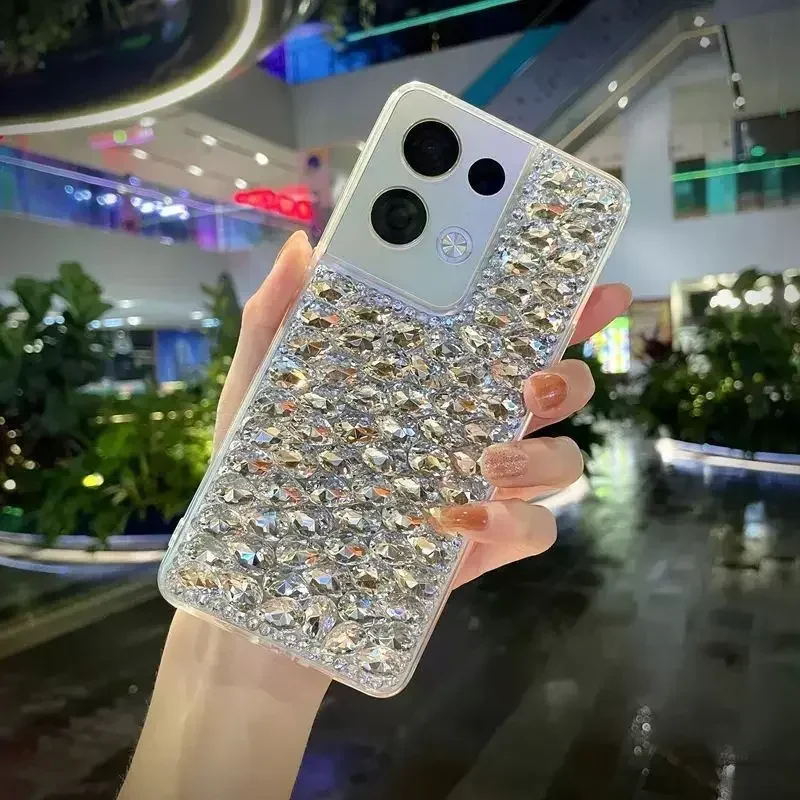 Protective Phone Case with Gemstone Inlaid Rhinestone, Luxury, For iPhone16 Plus 15Pro, 14Plus, 13 Pro, 12 Mini, 11Pro MAX