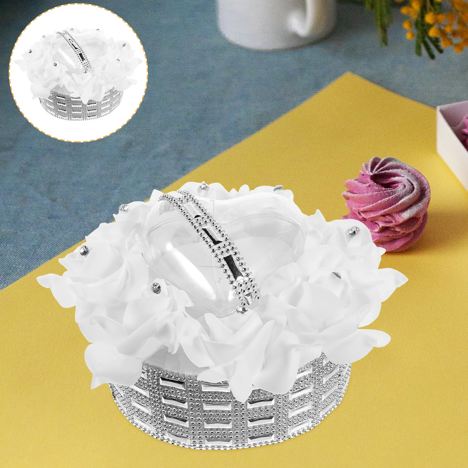 

Wedding Ring Box For Ceremony Proposal Engagement Heart Shaped Ring Case Jewelry Display Holder Wedding Essentials