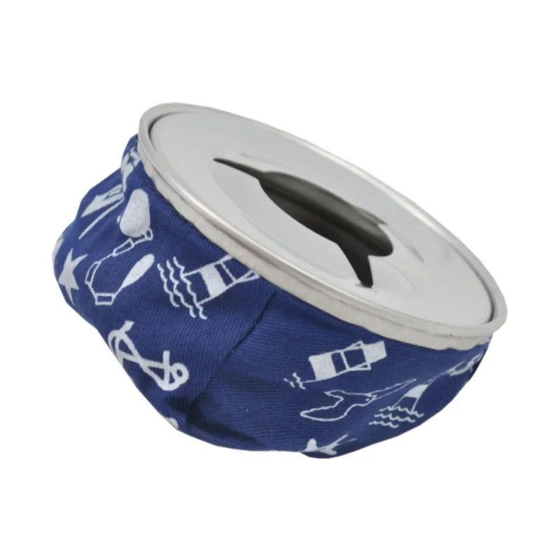 ISURE MARINE Marine Stainless Steel Round Blue Windproof Ashtray Bean Bag Lightweight & Portable , For Boat Yacht