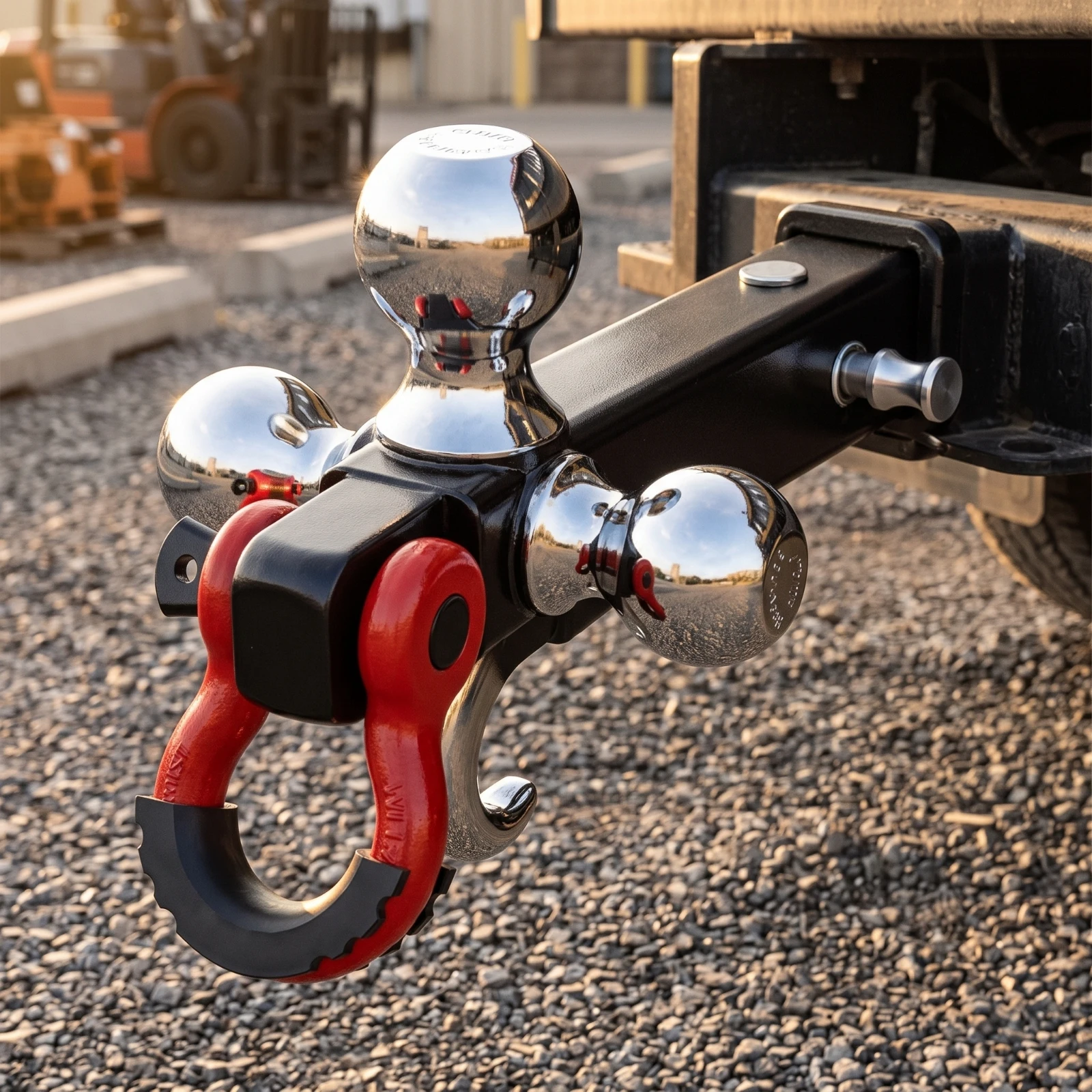 Triple Ball Mount Rugged Triple Ball Hitch Towing Hitch with D-Shackle Easy Installation Versatile for Vehicle Owners, Trailers