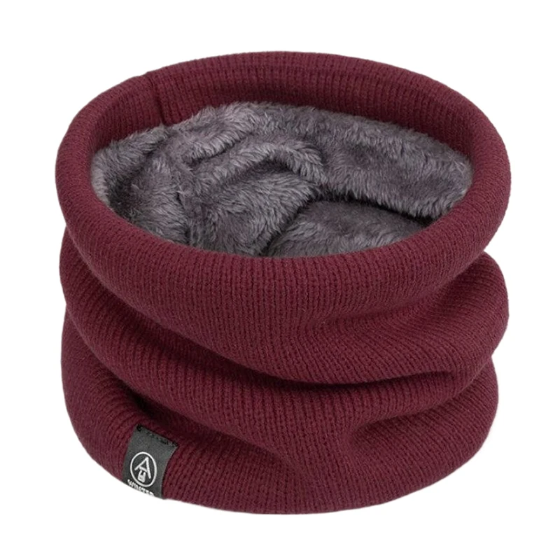 Knitted Scarf Winter Warm Snood Scarves Solid Thicken Wool Fur Neck Warmer Unisex Men Neck Scarfs Ring Female Pullover Scarf