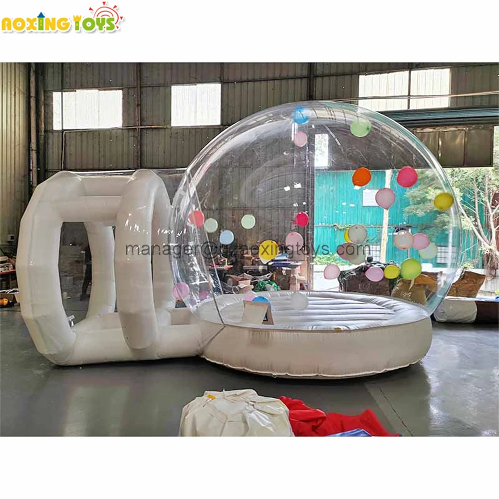 4M Outdoor Giant PVC Inflatable Bubble Tent Balloon House White Bouncy Castle With Blower For Party Events