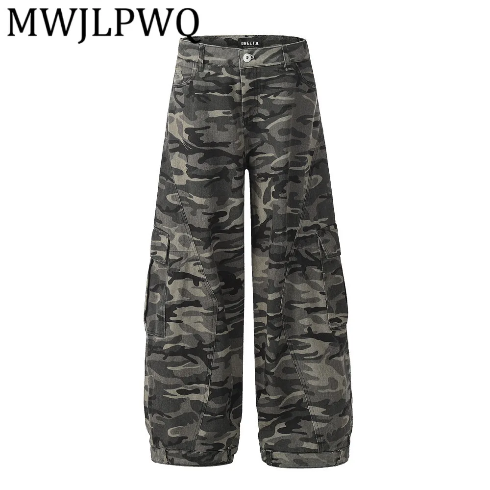 

MWJLPWQ Спецодежда Камуфляжные брюки Machete Мужские свободные широкие джинсовые брюки Niched Design Индивидуальные модные джинсы Новинка 12710