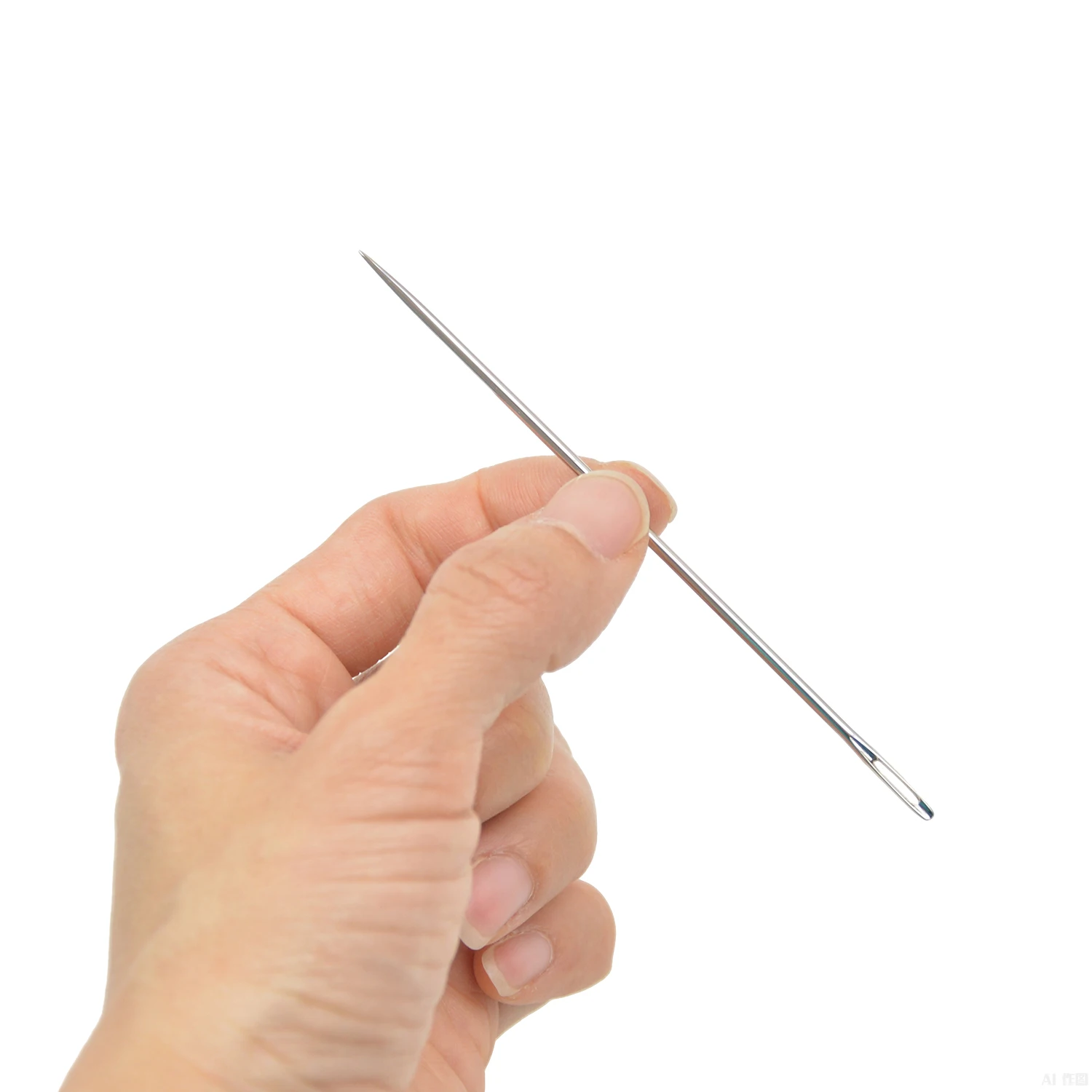 25Pcs Big Eye Sewing Needles Easy Thread Stainless Steel I Shape Needles Hand Sewing for Wig Embroidery Craft