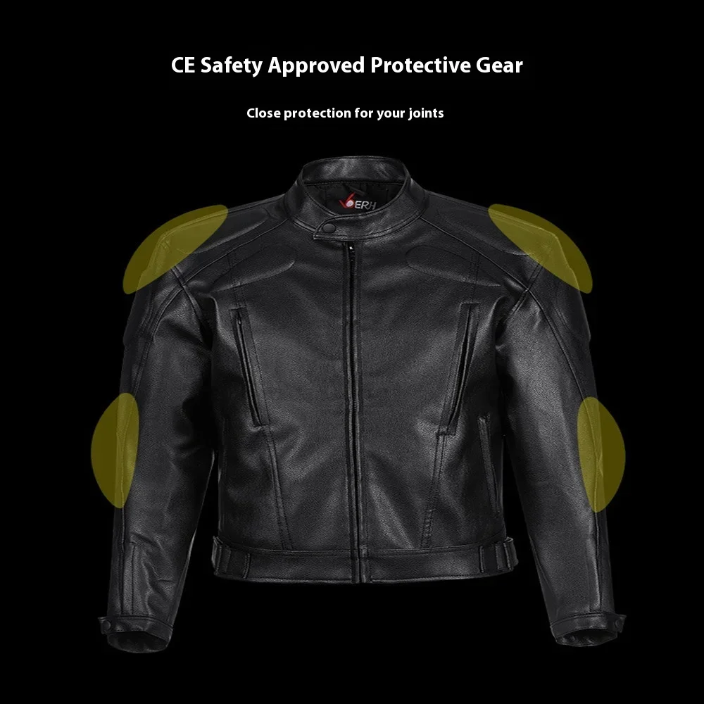 Mens Motorcycle Leather Jacket Slim Fit Short-Coat Lapel PU Jackets Autumn New Zipper Stand Windproof Leather Coat Mens Clothing