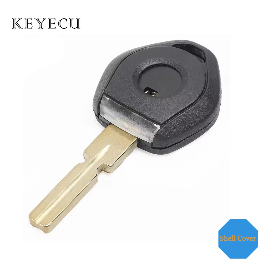 Keyecu Replacement Uncut Ignition Transponder Key Shell Cover HU58 Blade With LED Light for BMW 3 5 7 Z3 E36 E34 E38 E39