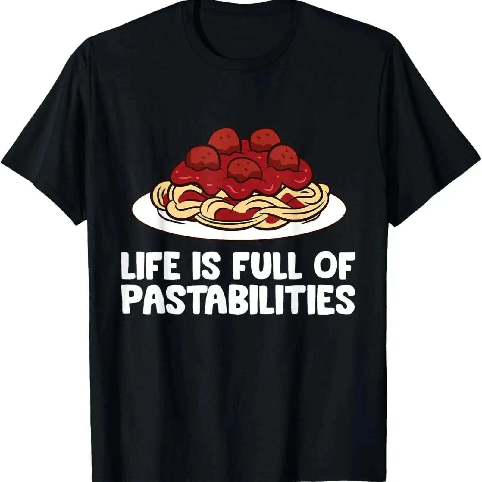 Italian Pasta Spaghetti Life Is Full Of Pastabilities T Shirt vintage Washed graphic Comfortable Top For Everyday Wear Stylish