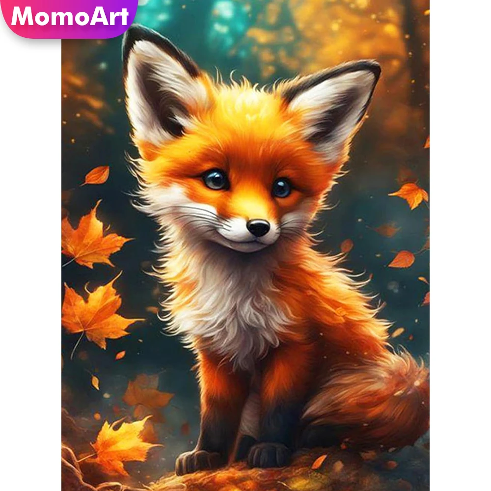 

Momoart DIY Diamond Embroidery Fox Animal Painting Acrylic Craft Supplies Diamond Mosaic New Arrival Needlework Decor for Home