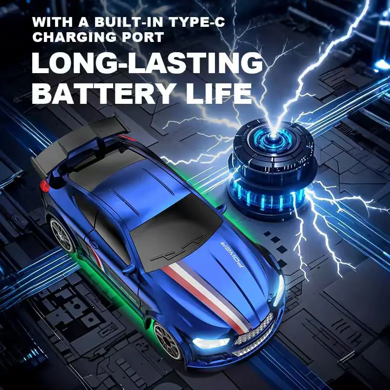 Desktop drift car, 1/64 scale remote control car, with LED lights, four-wheel drive mini remote control drift car
