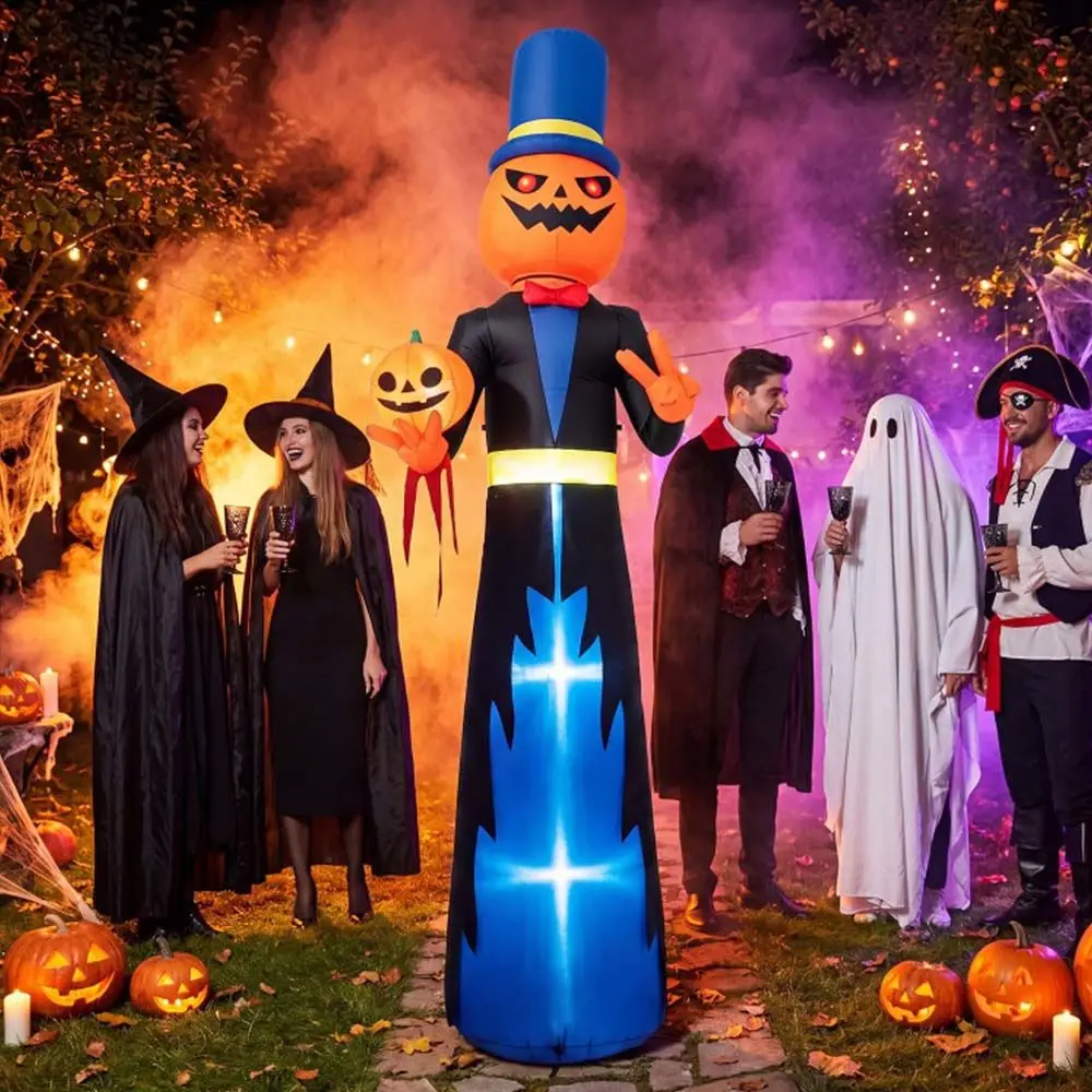 10 FT Animated Halloween Inflatable Pumpkin Gentleman Decoration