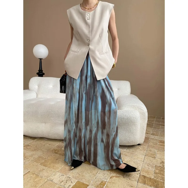 SuperAen Spring New Korean Style Solid Oversize Loose Coat for Women O-neck Elegant Casual Slim Vest