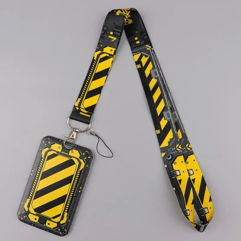 Classic Warning Strip Credential Holder Neck Strap Lanyard For Key Keychain USB Badge Holder Keyring Accessories Friends Gifts