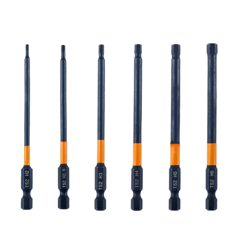 1 set 100mm Torx Screwdriver Bits 1/4 Hex Shank Screwdriver Bits Alloy Steel Screw Driver Bits
