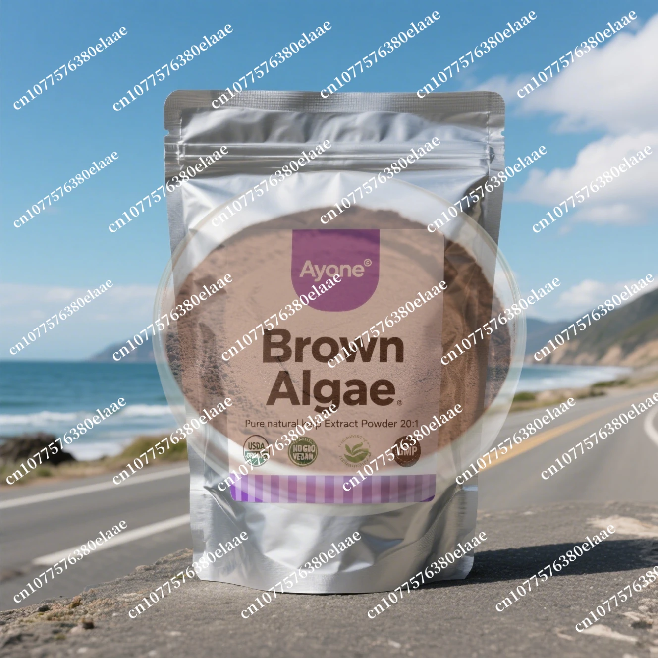 Mejor precio FPS Out Pack bolsa de papel de aluminio para Fucoidan, extracto de algas marrones en polvo, paquete interior, bolsa de plástico de doble cubierta