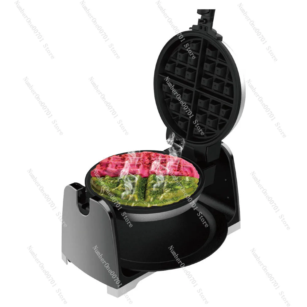Rotating Dual-Sided Waffle Maker, Breakfast Sandwich & Toast Machine with Non-Stick Plates, 750W