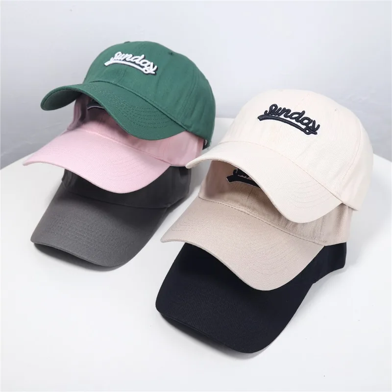 

Korean Green Wide Brimmed Baseball Cap Women's Three-dimensional Embroidered Spring and Summer Sun Hat Trend