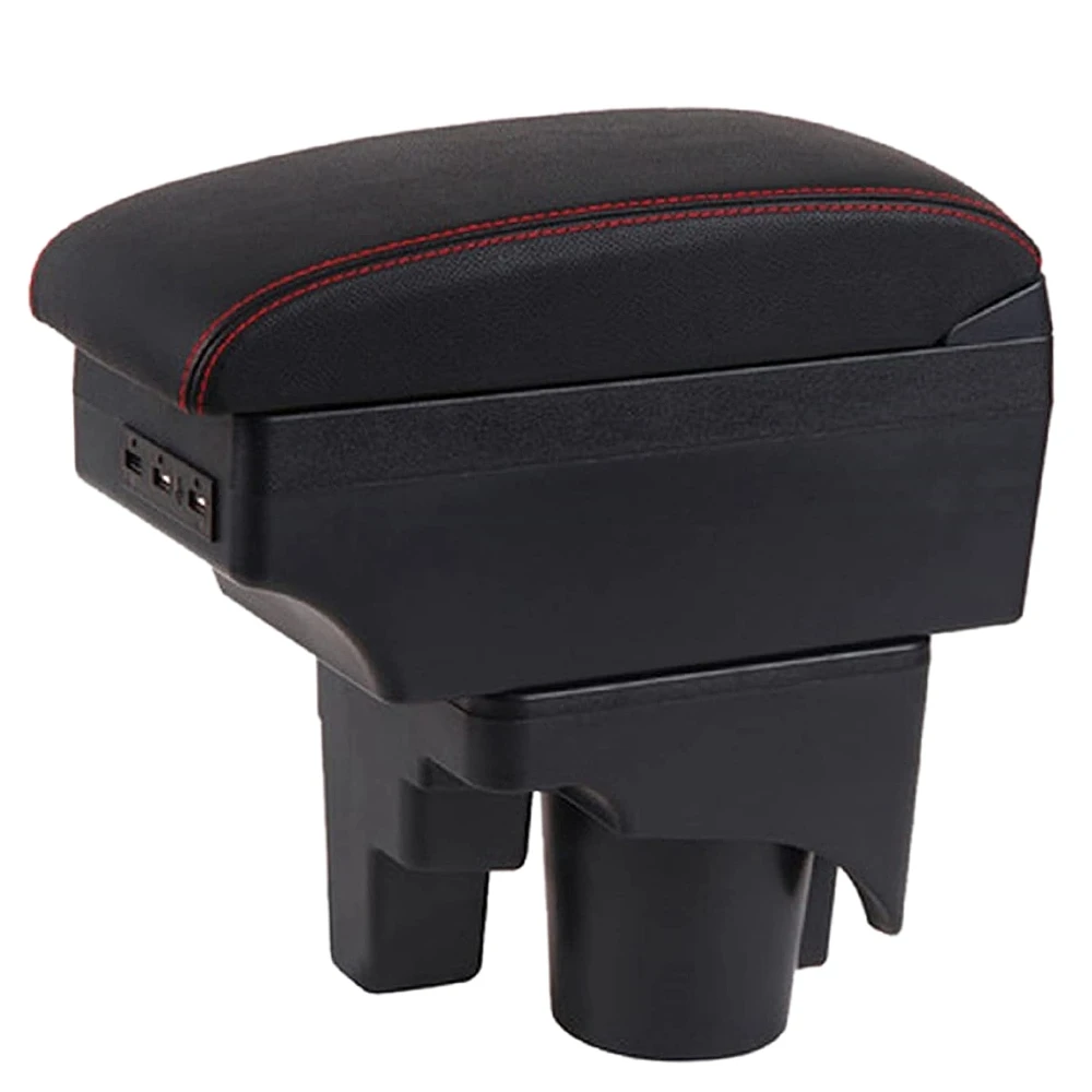 

Car Central Control Armrest Box Adjustable Central Armrest Storage Box with 7 USB for Golf 6 Sagitar 2007-2012