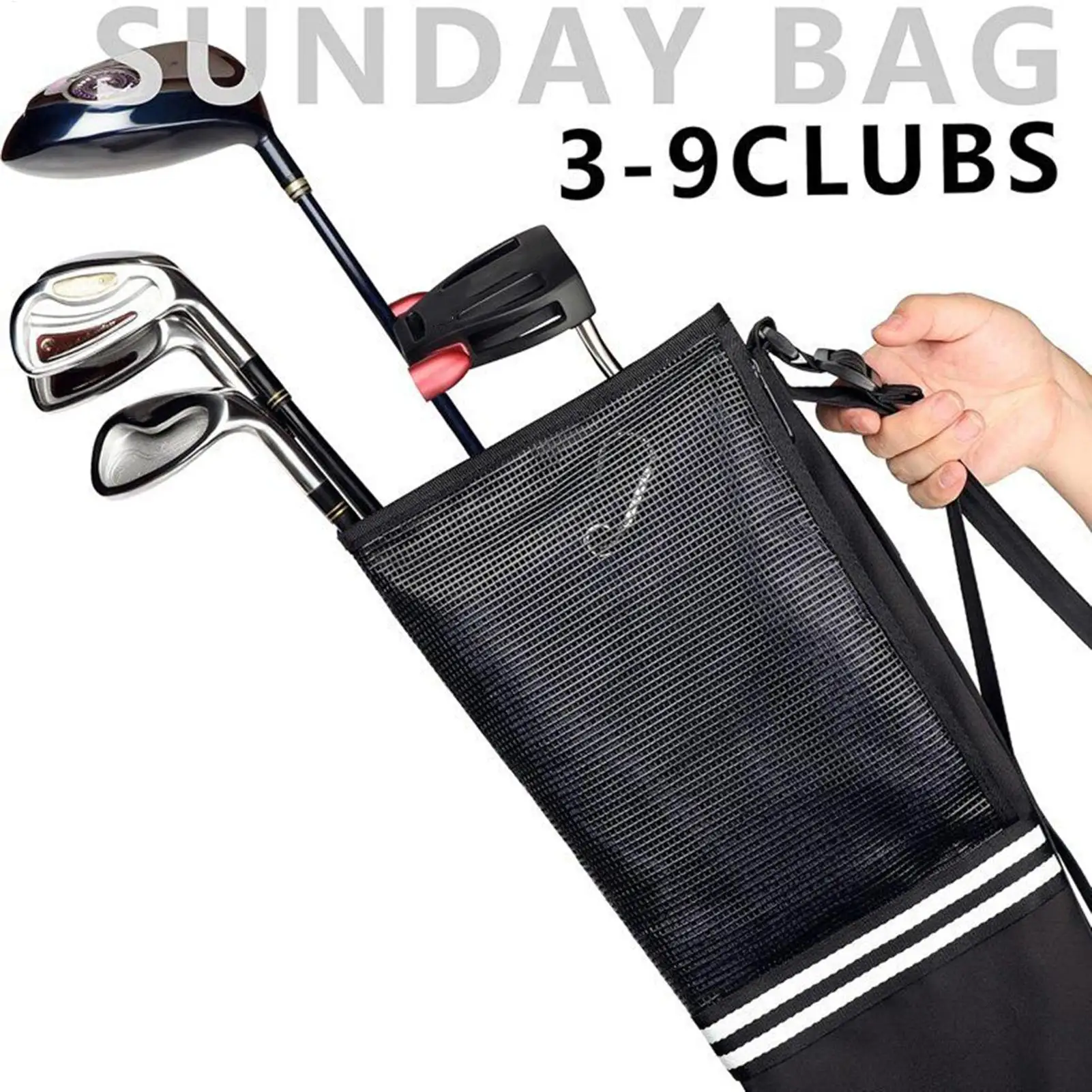 

Golf Bags For Men Golf Club Cart Bags Holds 3-9 Sticks Foldable Waterproof Tee Towel Compartments Pack For Travel Practice