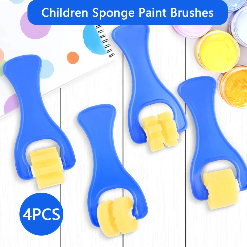 

4Pcs Kid Graffiti Sponge Paint Brush Children Arts Crafts DIY Creative Painting Drawing Tools Student Learning Educational Toys