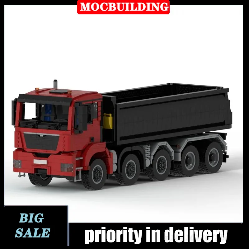 

MOC Technology Dump Truck 10x4 6 Transport Vehicle Model Building Block Assembly Boy Children's Collection Electric Toy Gifts