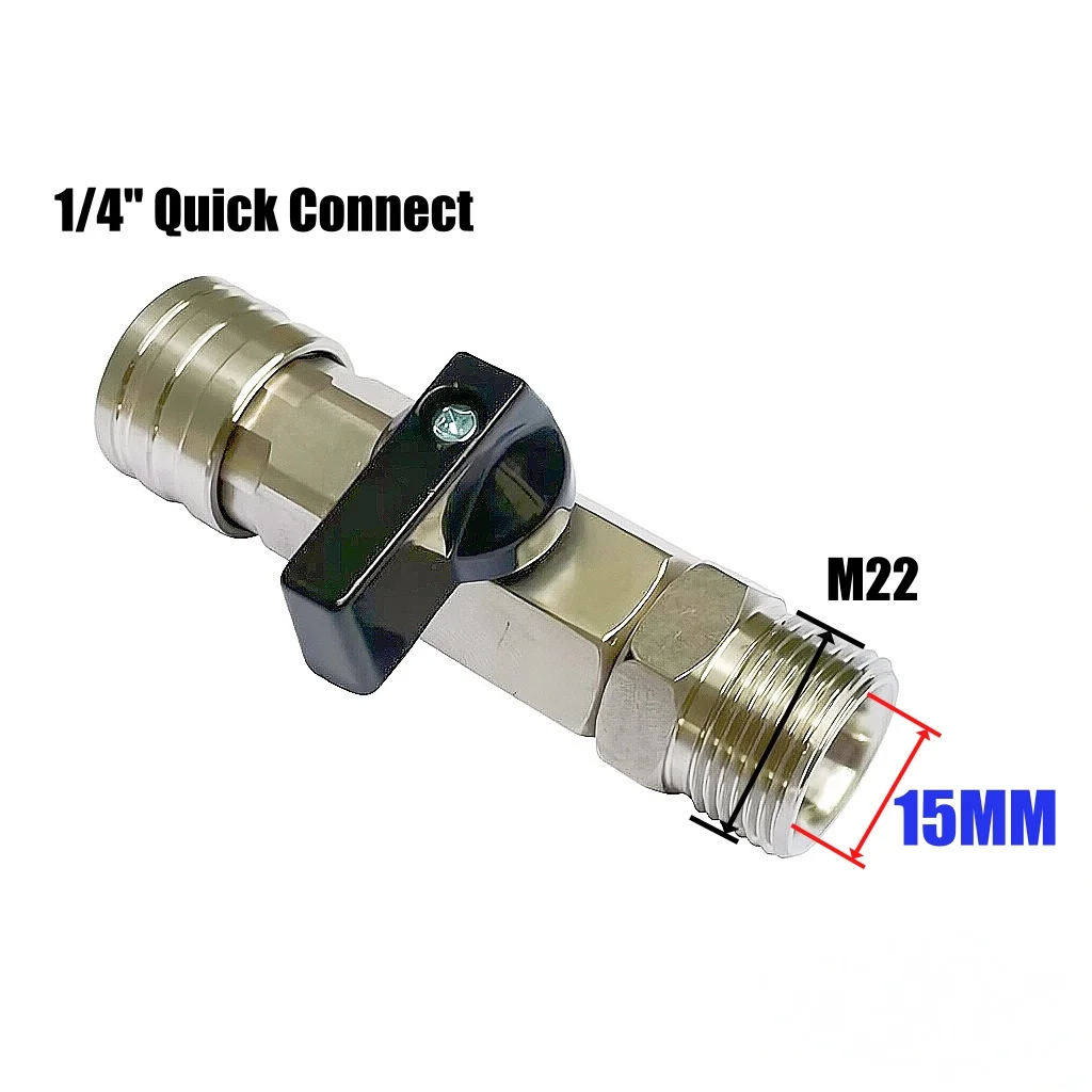 Hochdruckreiniger-Kugelventil mit 1/4-Zoll-Schnellanschluss für Schlauch M22 14MM/15MM Direktsprüher – Detail 5