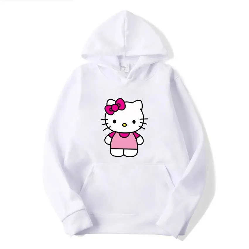 Hello Kitty Y2K Cartoon Anime Women\'s Hoodie 2024 New Spring and Autumn Men\'s Sweatshirt Kawaii Couple Pullover