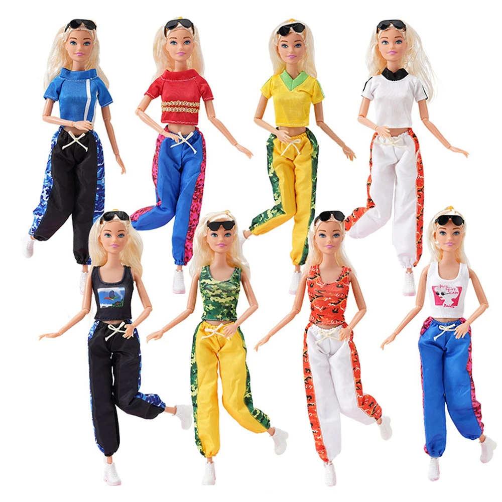 30CM Doll Clothes Sports Suit Tennis Outfit Top+Pants/Skirt Glasses Hats Shoes For 30CM Doll,Girl DIY Toys Festival Gifts