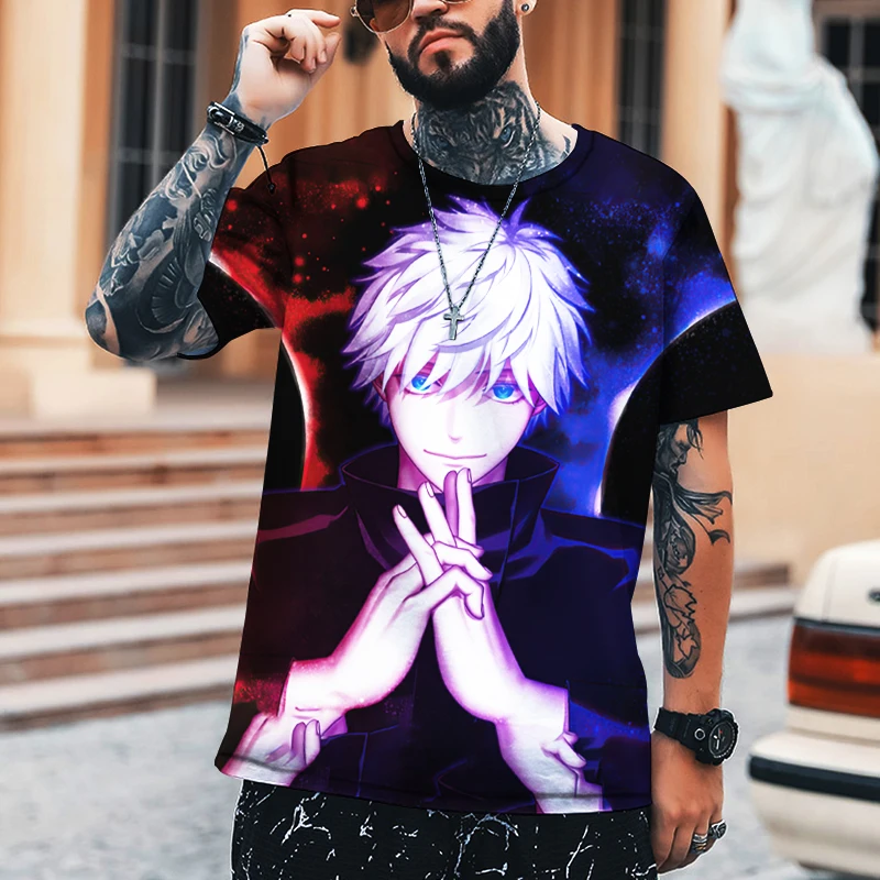 

2023 Japanese Popular Explosive Anime Jujutsu Kaisen3D Printed Unisex T-shirt Large Loose Comic Fan Casual Street Hip-hop Shirt