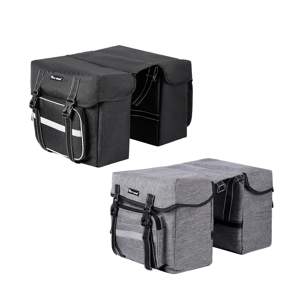 AliExpress NONE Bike Rear Rack Double Pannier Bag W/ Reflective Strips Waterproof Panniers Bike Bag for Commute Road and Mountain Cycling Travel