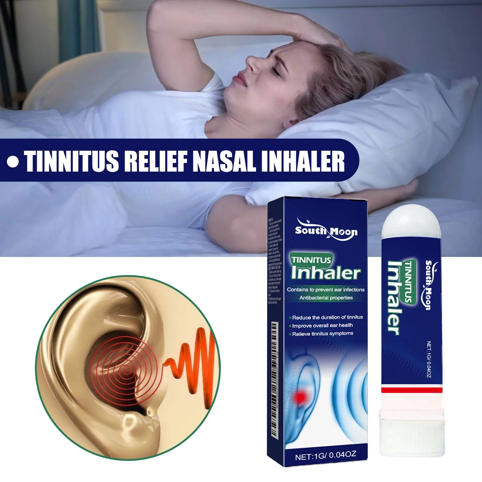 5 Stuks Tinnitus Behandeling Nasale Inhalator Reliëf Oorbel Ongemak Doofheid Verminderen Vermoeidheid Verfrissen Kruiden Nasale Etherische Olie