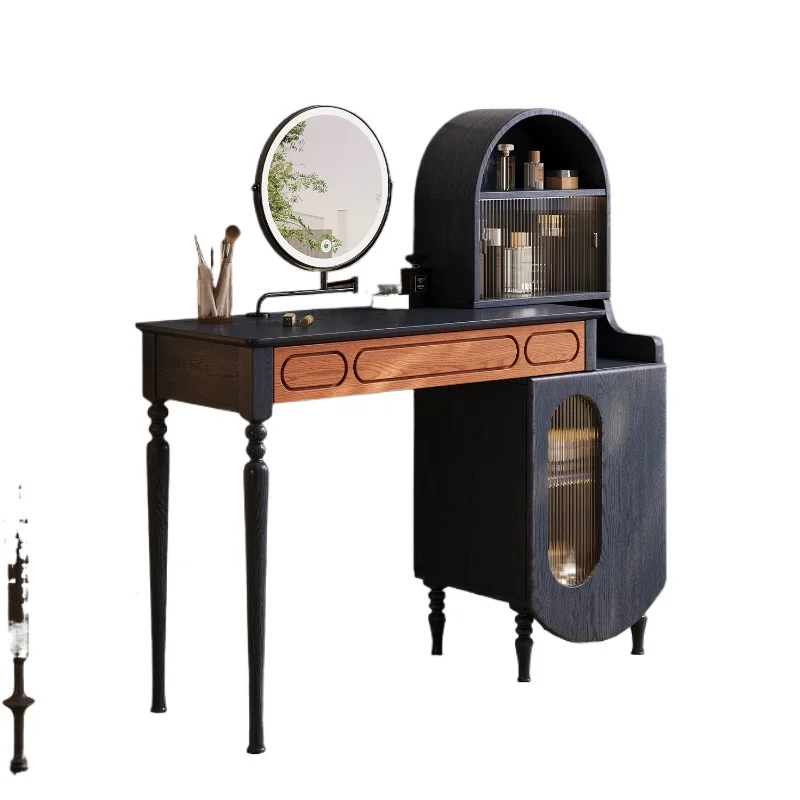 

Dresser chest 2 Song-style aesthetic integrated French retro adjustable retractable makeup solid wood