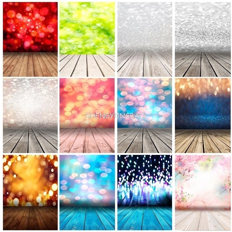 

SHENGYONGBAO Thin Cloth Abstract Bokeh Photography Backdrops Props Glitter Facula Wall And Floor Photo Studio Background LX-1019