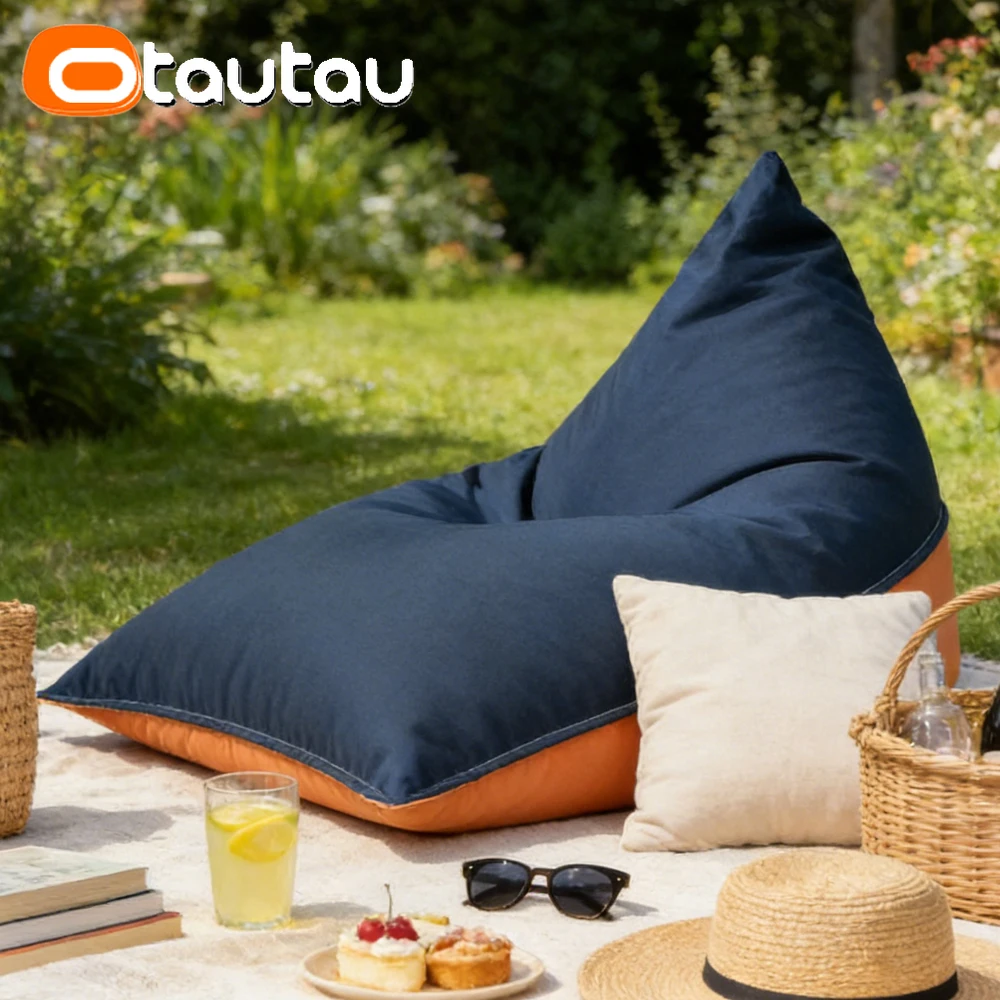 OTAUTAU Outdoor Garden Bean Bag Cover Swim Pool Beach Lounger Pouf Cover DD210【No Filler !You Need To Fill It By Yourself !】