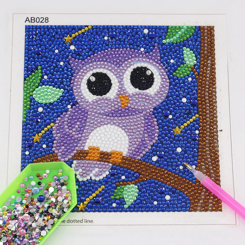 DIY Diamond Art Dots Painting Kits for Kids Animal Art Crafts Kids Girls Boys 5D Diamond Gem Paint by Number Birthday Gifts Toys