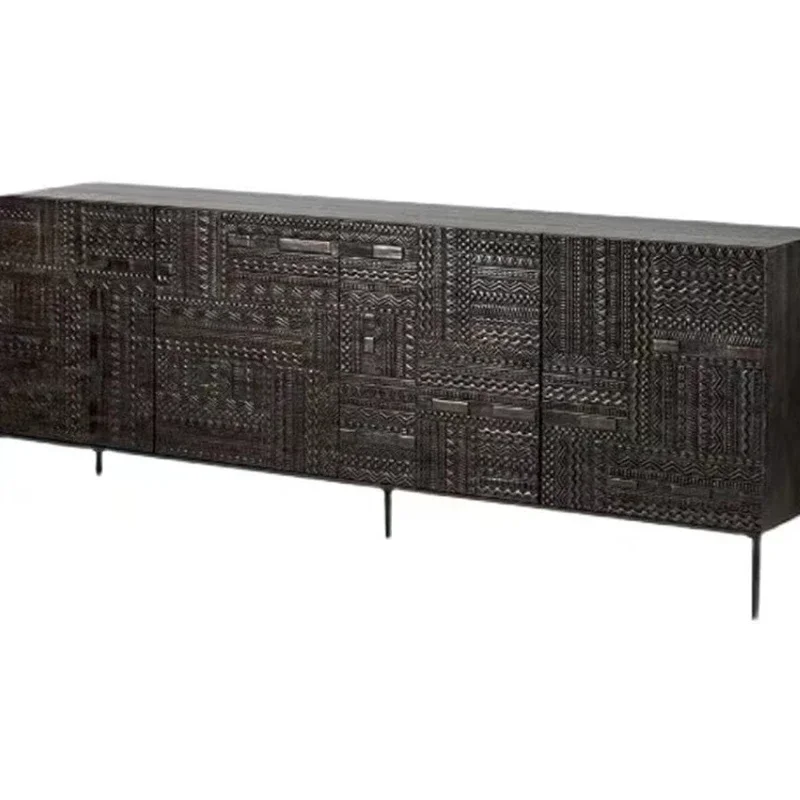 

Light luxury Nordic Belgium medieval dining side cabinet modern industrial style home solid wood door cabinet TV cabinet door