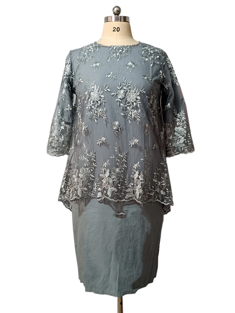 Plus Size Formal Party Dresses for Ladies From 50 To 60 Years Embroidery  Floral Luxury Wedding Guest Slim Bodycon Church Dresses - AliExpress  200000345