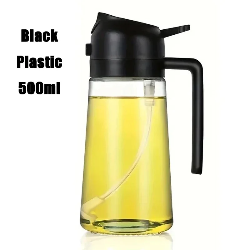 Multi-functional Kitchen Oil Bottle Spray Oil Pouring Two-in-one Food-grade Material Is Not Easy To Damage 500ML Large Capacity image 2