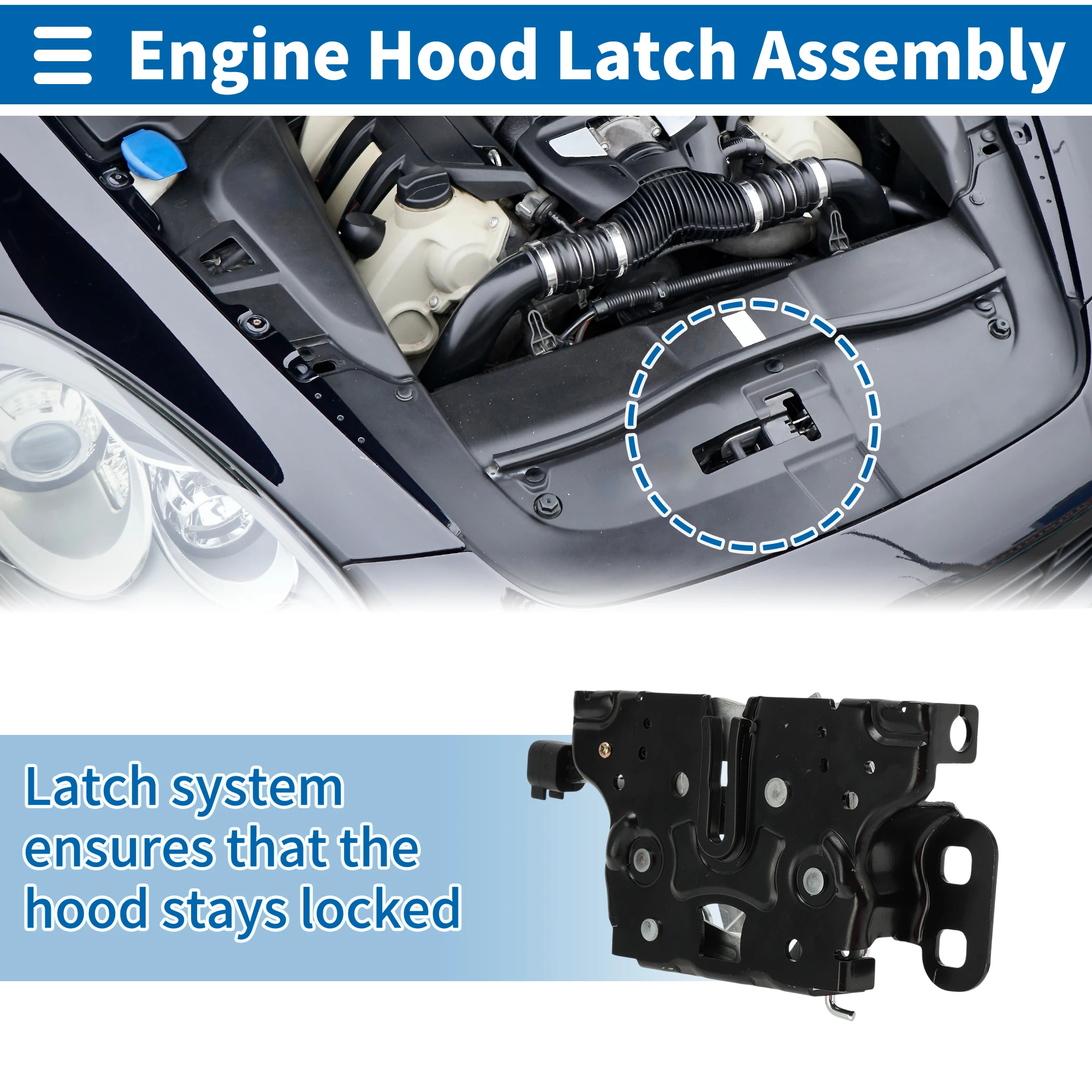 

UXCELL Hood Latch Assembly for Jeep Compass MP 2017-2019 Engine Hood Latch Lock Release No.68248965AD