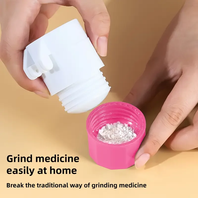 مجموعة قطع ومطحنة حبوب منع الحمل 4 في 1 مع صندوق تخزين. تقسيم الحبوب والطحن إلى البودرة للمنزل أو السفر أو استخدام الحيوانات الأليفة #4