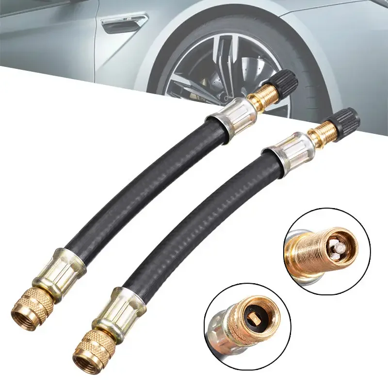 Flexible Rubber Tyre Valve Extension Tube210mm- Gas-filled Extension Tube Lorry Van Bus Adapter Car Accessories Bike Accessories