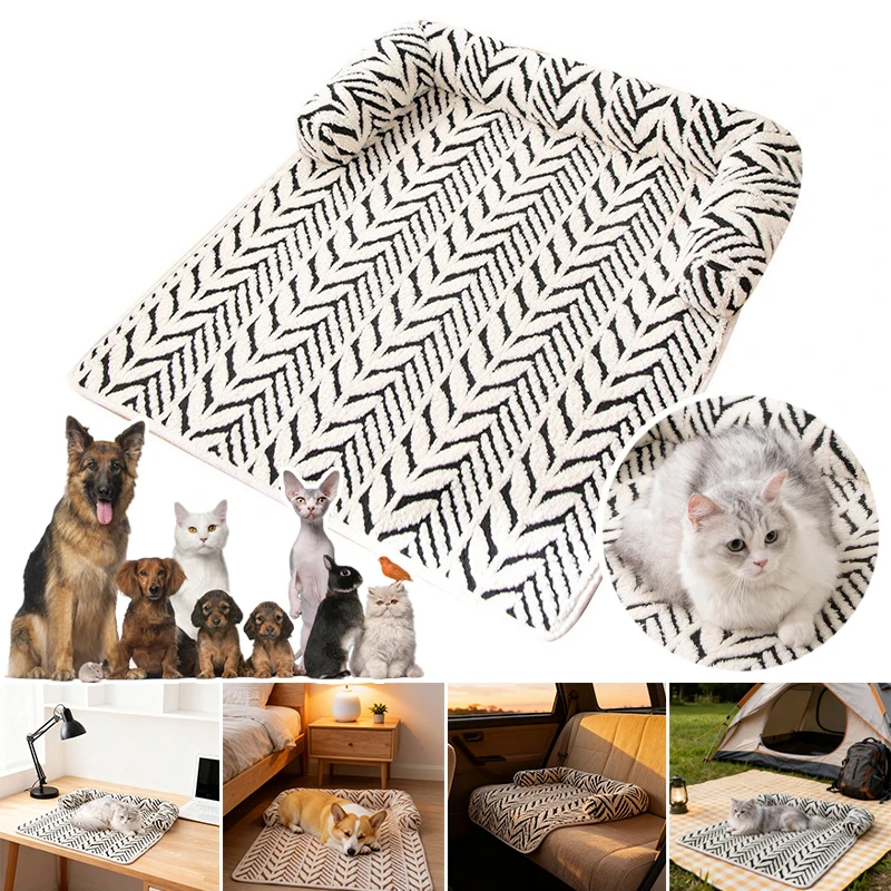 

New Non-Slip Pet Sofa Cover Bed Winter Warm Plush Mat with Neck Pillow Washable Dog Bed for Dogs Cats Home Decor Car Seat Pad