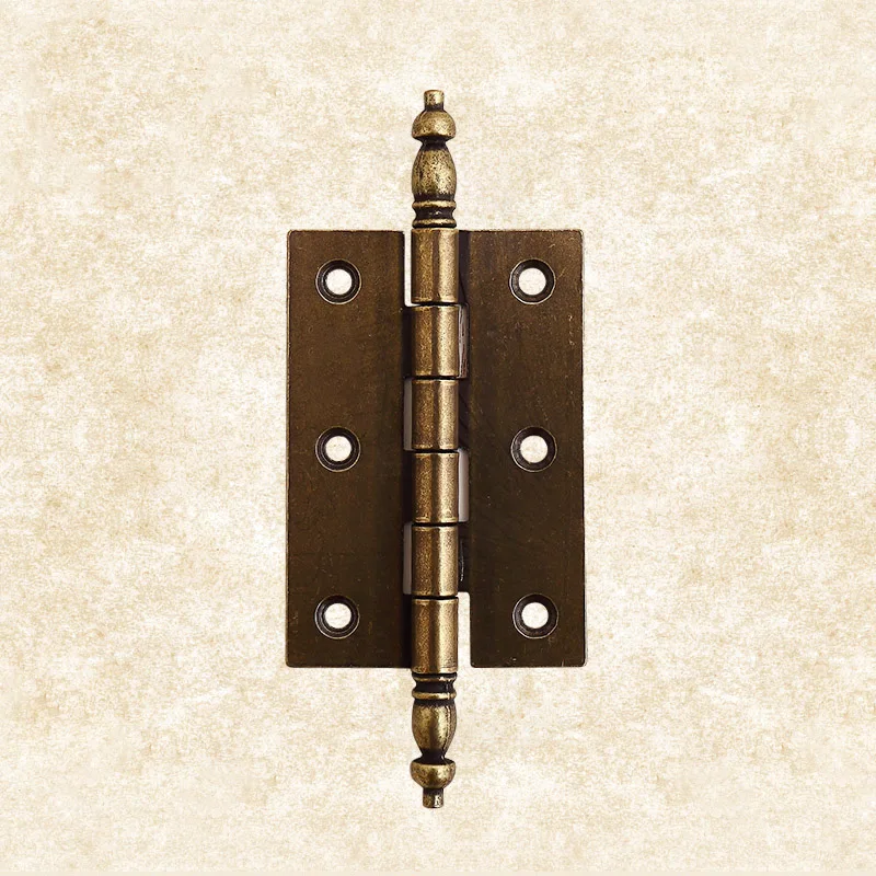 Retro Vintage 2PCS Metal Butt Door Hinges European Antique Furniture Hinges Cupboard Wardrobe Kitchen Cabinet Door Hinges