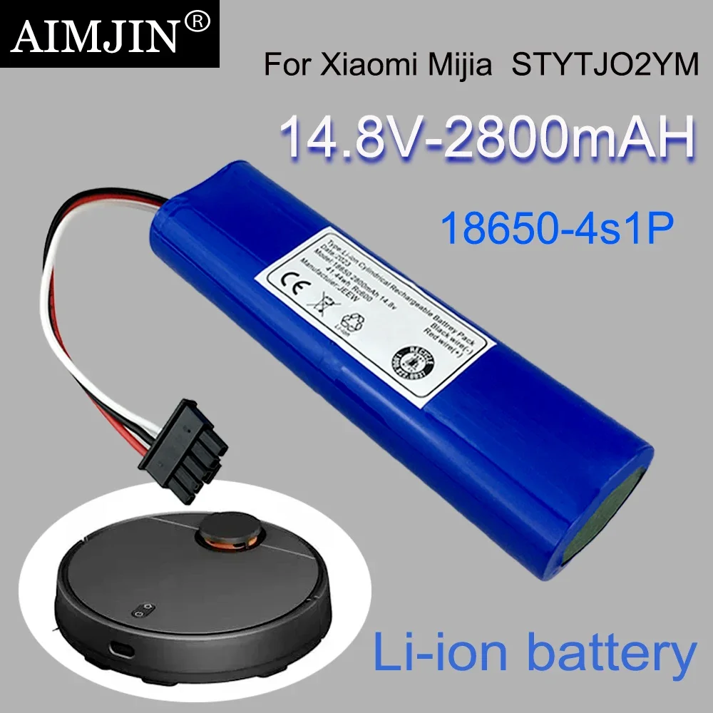 

4S1P 18650 14.8V 2800mAh Sweeper Battery for Xiaomi Mijia Robot Vacuum-Mop P Sweeping Mopping Robot STYTJ02YM Li-ion Battery